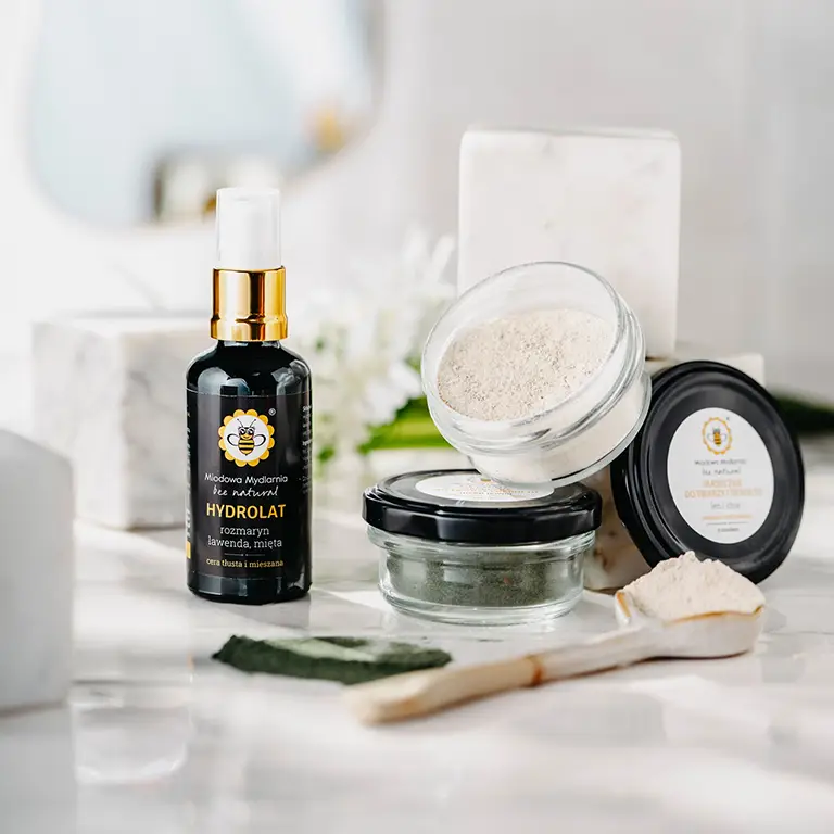 Dwie maseczki do wyboru + Hydrolat  Rozmaryn, Lawenda, Mięta GRATIS