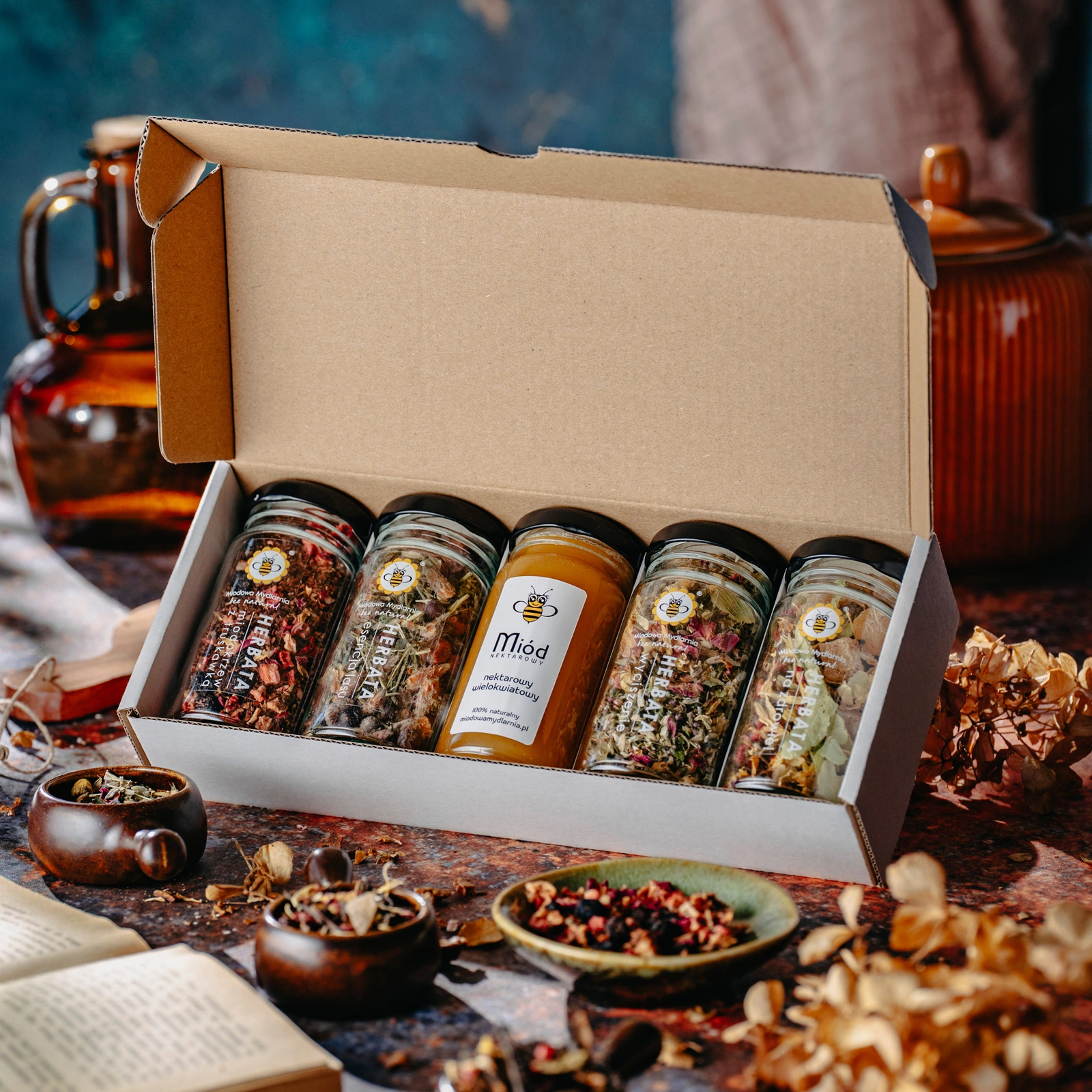Zestaw herbat z miodem