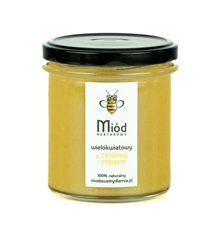 Miód z cytryną i imbirem  - wielokwiatowy, 400g