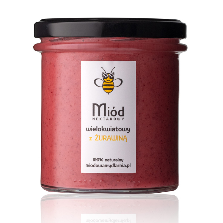 Miód z żurawiną - nektarowy, wielokwiatowy 400g