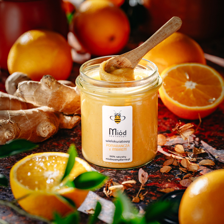 Miód z Pomarańczą i Imbirem - 400g