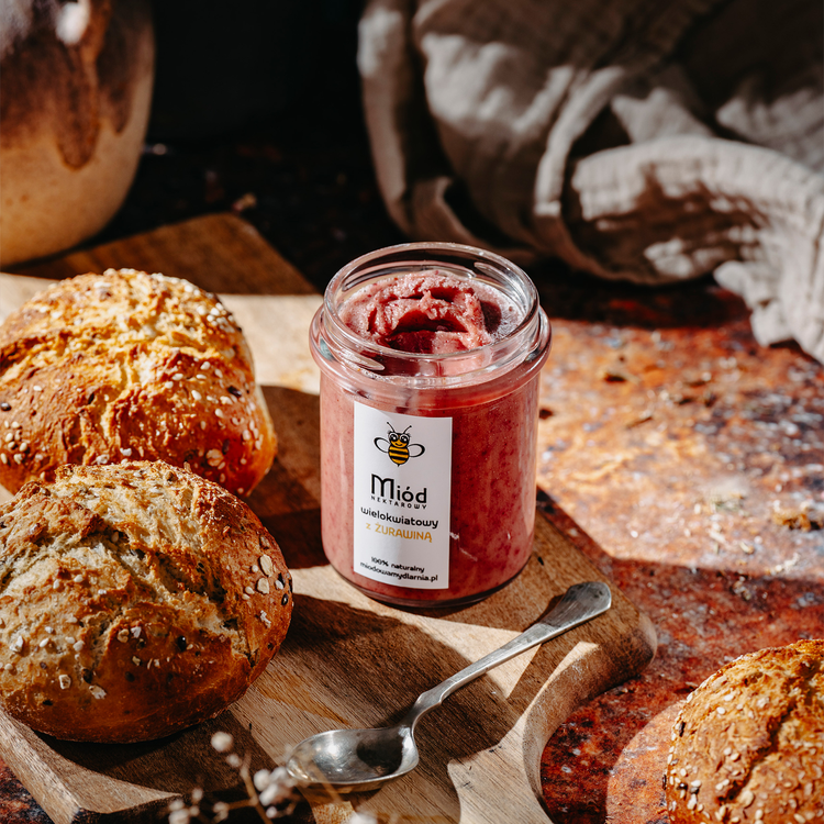 Miód nektarowy wielokwiatowy z żurawiną 260g