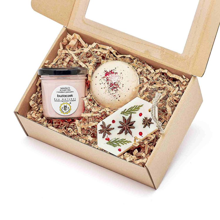 zestaw masło BUZIACZEK + półkula TRUSKAWKA + ZAWIESZKA DEKORACYJNA