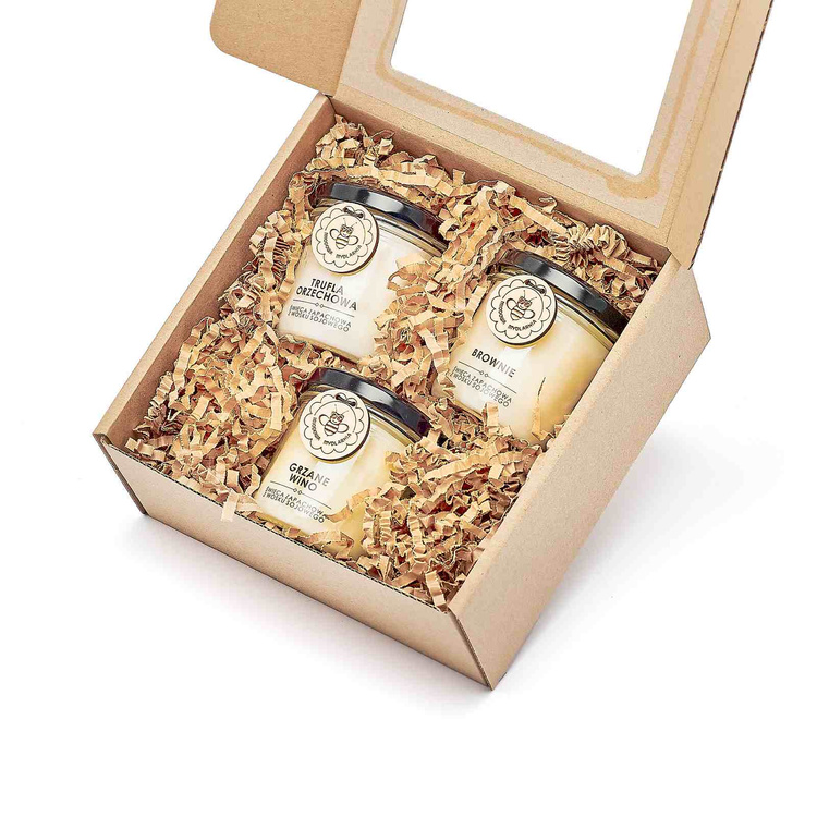 Zestaw świece Brownie + Trufla Orzechowa + Grzane Wino