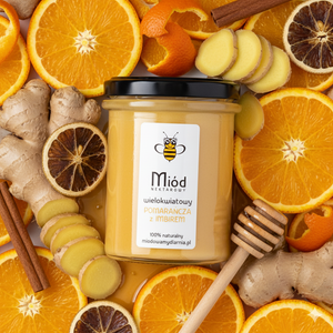 Miód z pomarańczą i imbirem - 260g
