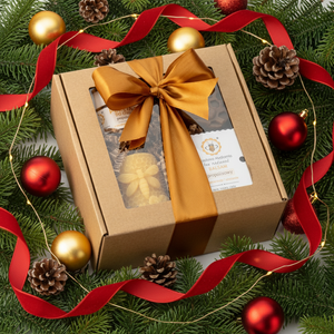 Zestaw Propolisowy - box prezentowy ze złota kokardą