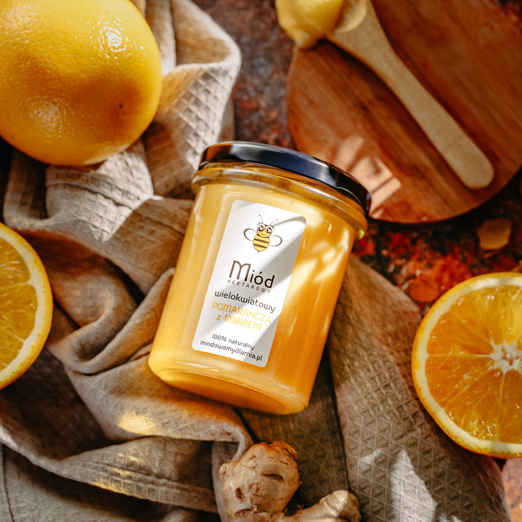 Miód z pomarańczą i imbirem - 260g
