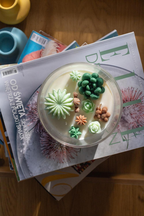 Zielone Kaktusy - bezzapachowa świeca sojowa