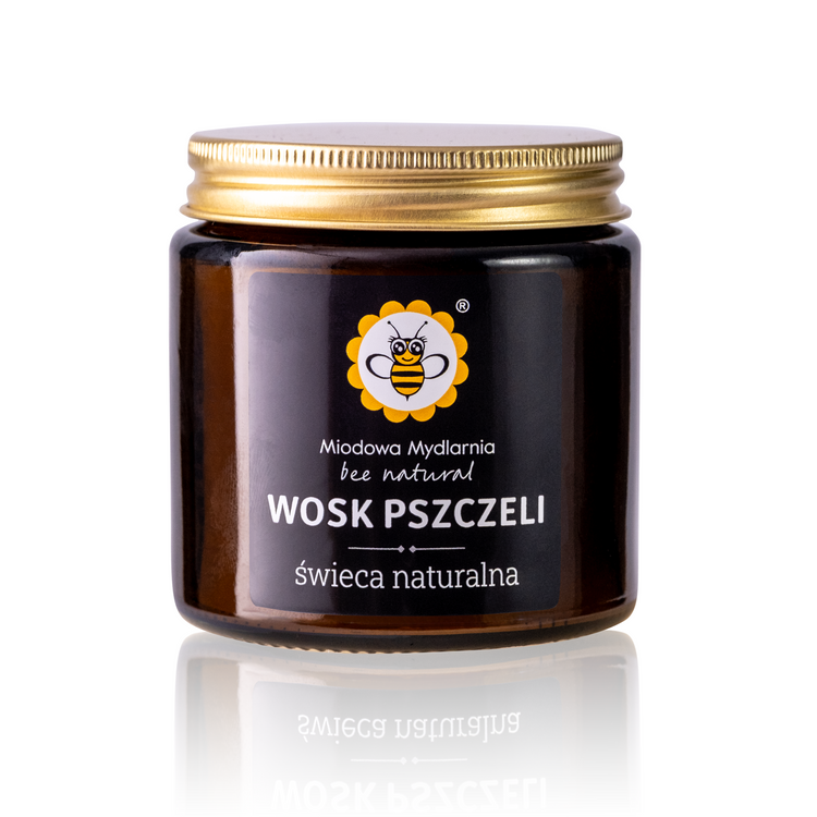Świeca z wosku pszczelego w słoiczku