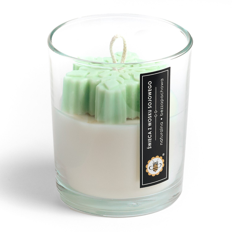 Gwiazda Zielona - bezzapachowa świeca sojowa