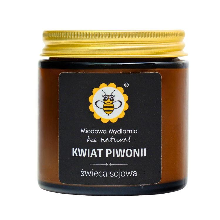 Kwiat Piwonii - świeca z wosku sojowego