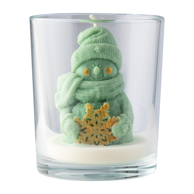 Bałwanek z Gwiazdą - bezzapachowa świeca sojowa