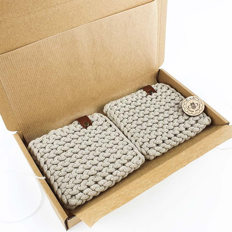 2 SERWETKI na DRUTACH beżowe 10cm