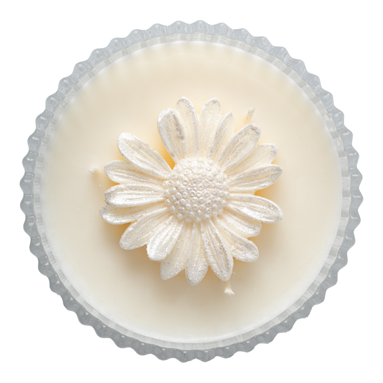 Biała herbata - świeca z wosku sojowego w ozdobnym szkle