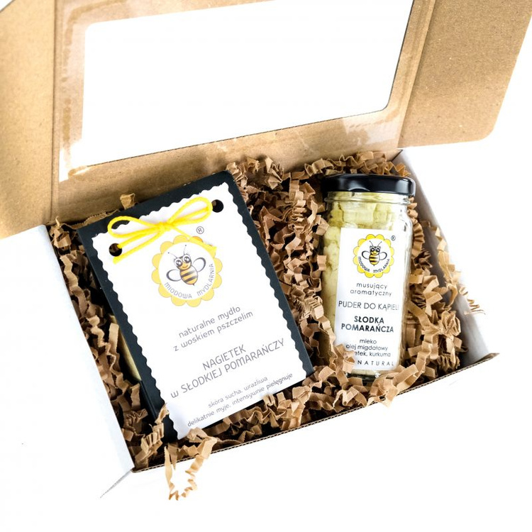 zestaw mydło NAGIETEK W SŁODKIEJ POMARAŃCZY + puder SŁODKA POMARAŃCZA