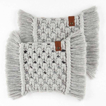 2 SERWETKI MAKRAMA  jasnoszare