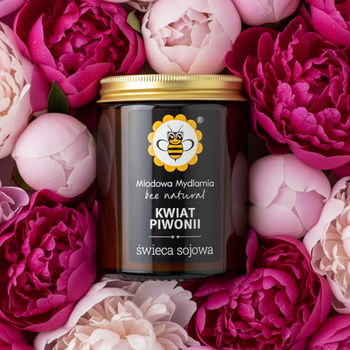 Kwiat Piwonii - świeca z wosku sojowego