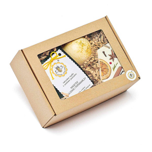 zestaw mydło NAGIETEK W SŁODKIEJ POMARAŃCZY + półkula POMARAŃCZA + ZAWIESZKA DEKORACYJNA