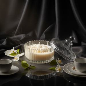 Biała herbata - świeca z wosku sojowego w ozdobnym szkle