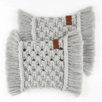 2 SERWETKI MAKRAMA  jasnoszare