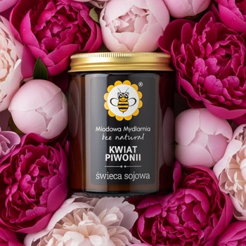 Kwiat Piwonii - świeca z wosku sojowego